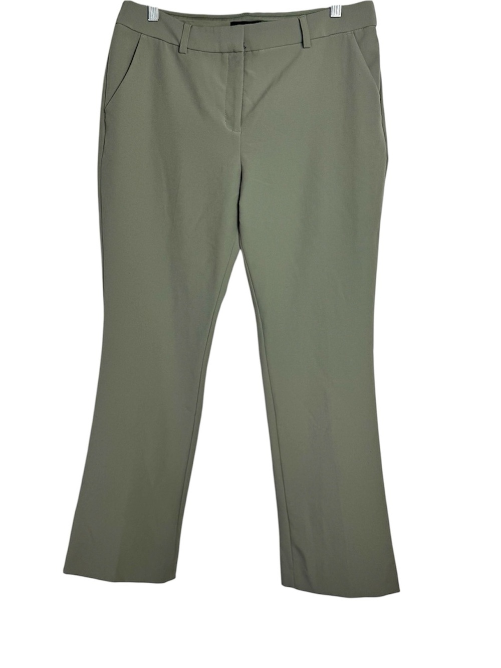 Express Editor Mid-Rise Bootcut Dress Pants Size 12S Stretch in Olive Green